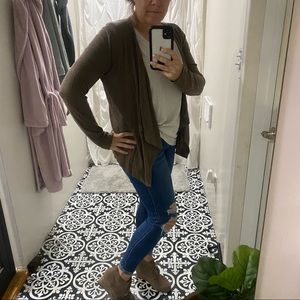Tan Anne Taylor LOFT Cardigan Sweater